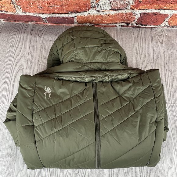 Spyder Women's Siren Long Jacket, Olive, Medium - Picture 3 of 15